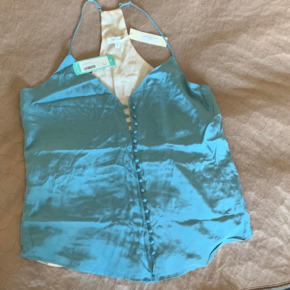 Lavender Brown dusty blue Button-Front Camisole - Picture 2 of 4